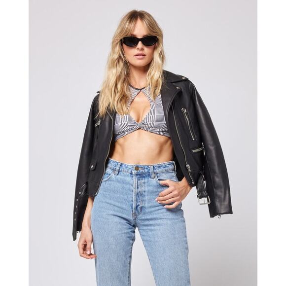 L*Space Jessy High Neck Cutout Bikini Top Best I Ever Plaid Size Large NEW! - Picture 2 of 8